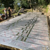 Perkins family here to help with the next stage...first insulating the floor.