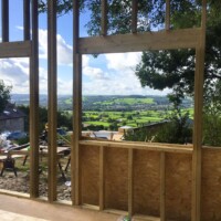 The doorway and window that will be in the office taking shape.