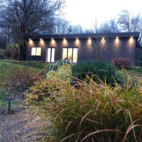 Soffit lights fitted outside.
